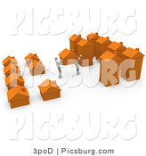 Clip Art of 3d People Moving Their Home by