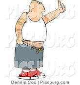 Clip Art of a Gangster Man with Tattoos on His Arms, Hitch Hiking for a Ride by Djart