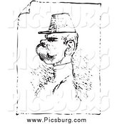 Clip Art of a Man on a Page by Picsburg