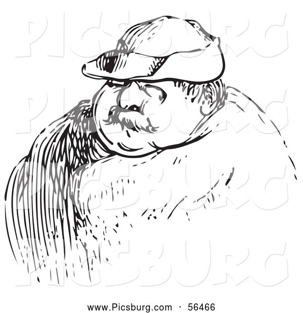 Clip Art of a Man in Black and White