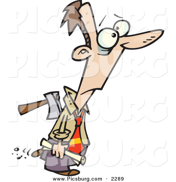 Clip Art of a Man with an Axe in His Back, Halloween Costume