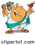 Clip Art of a Fat Greek God of Wine, Dionysus, Dionysos, Bacchus by Toonaday