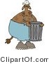 Clip Art of a Garbageman Cow with a Trashcan in Front by Djart