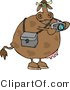 Clip Art of a Photographer Cow Taking Photographs with a Digital Camera in His Hands by Djart