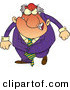 Clip Art of a Red and Mad Boss Man in Purple Gritting His Teeth by Toonaday