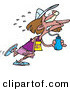 Clip Art of a Sweating and Exhausted Marathon Runner Woman Drinking Water from a Bottle by Toonaday