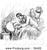Clip Art of a Black and White Man Tucking His Friend in by Picsburg