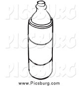 Clip Art of a Black and White Water Bottle by Picsburg