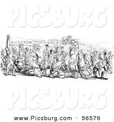 Clip Art of a Busy Mail Delivery Train - Black and White by Picsburg