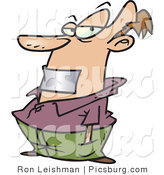Clip Art of a Caucasian Gagged Man with Duct Tape over His Mouth by Toonaday