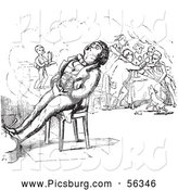 Clip Art of a Coloring Page of a Man Sleeping in a Chair by Picsburg