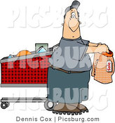 Clip Art of a Confused Man Shopping for Underwears in a Store by Djart