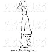 Clip Art of a Gaping Man in Black and White by Picsburg