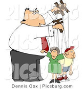 Clip Art of a Puppeteer Businessman Easily Controlling the People in His Life - Concept Clipart by Djart