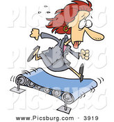 Clip Art of a Sweating Hot Business Woman Running to the Right on a TreadmillSweating Hot Business Woman Running to the Right on a Treadmill by Toonaday