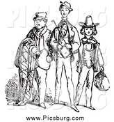 Clip Art of Black and White Gentlemen by Picsburg