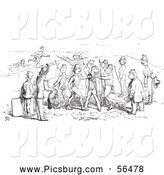 Clip Art of Black and White Men and Soldiers Arguing by Picsburg