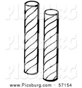 Vector Clip Art of Black and White Stick Candy by Picsburg