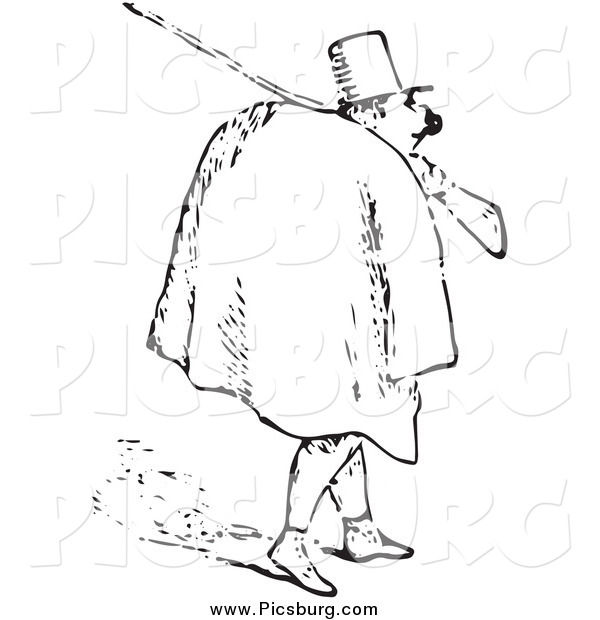Clip Art of a Black and White Man Carrying a Rifle
