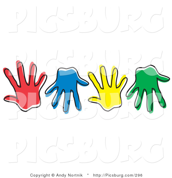 Clip Art of Diverse Colorful Hand Prints