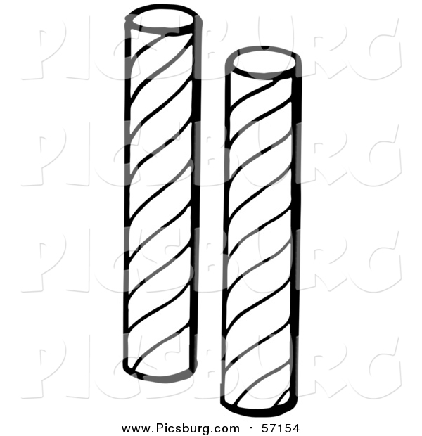 Vector Clip Art of Black and White Stick Candy