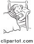 Clip Art of a Black and White Woman Sleeping by Picsburg