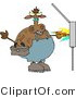 Clip Art of a Brown Cow Electrician Getting Zapped with Electricity by Djart