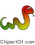 Clip Art of a Colorful Snake Sticking Tongue out While Slithering Forward by Djart
