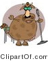 Clip Art of a Cow Doing Stand-up Comedy Using Props at a Comedy Club by Djart