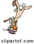 Clip Art of a Man with an Axe in His Back, Halloween Costume by Toonaday