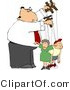 Clip Art of a Puppeteer Businessman Easily Controlling the People in His Life - Concept Clipart by Djart