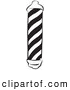 Clip Art of a Retro Vintage Black and White Barber Pole, on White by Picsburg