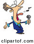 Clip Art of an Obnoxious Loud Man in a Blue Suit, Singing the Anthem by Toonaday