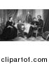 Clip Art of Family Portrait of Willie, Robert, Tad, Mr and Mrs Abraham Lincoln Sitting Around a Table in 1861 by Picsburg